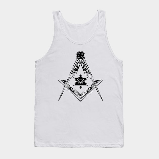 Freemason Square and Compass Tank Top by OccultOmaStore